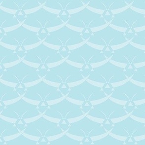 Japanese Butterfly Large Abstract Pattern in Pale Blue 