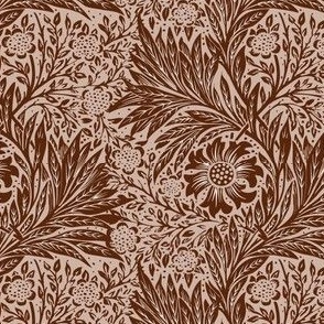 1875 "Marigold" by William Morris in Chocolate Brown - Coordinate