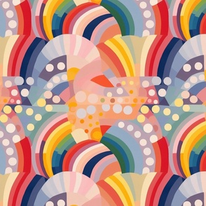 abstract geometric rainbow polka dot stripe abundance