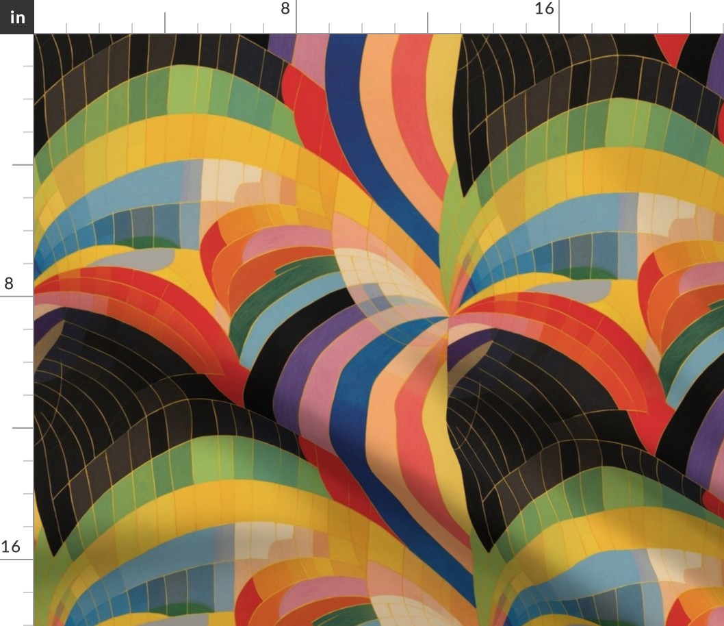 rainbows in geometric abstract abundance