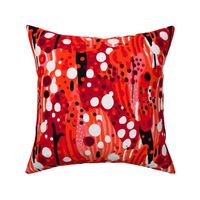 abstract red polka dot forest