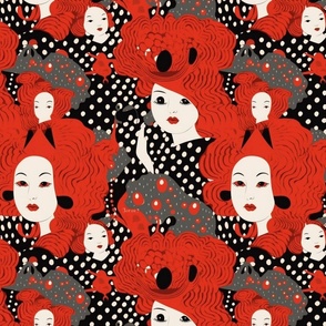 red queen of hearts and the polka dots