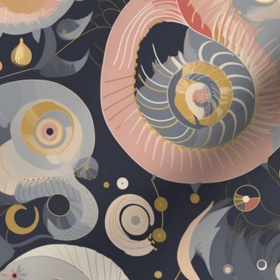 spiritual snail spiral inspired by hilma af klint