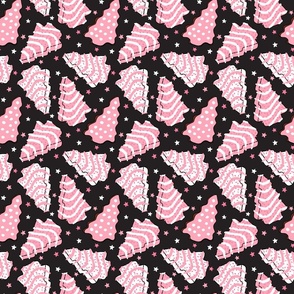 Assorted Pink Christmas Tree Cakes Darkest Grey Background - Small Scale