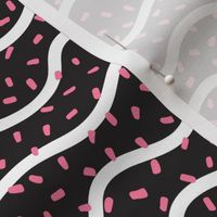 Pink Christmas Cake Icing and Sprinkles Darkest Grey BG - Small Scale