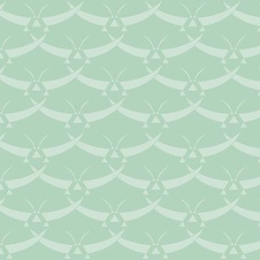 Japanese Butterfly Large Abstract Pattern in Celadon