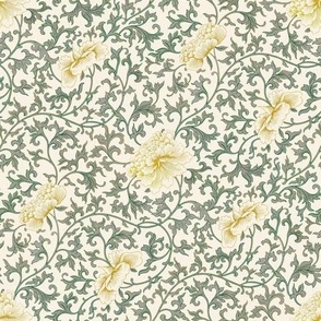 1866 Vintage Chinese Floral by Owen Jones - in Yellow