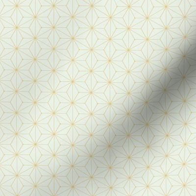 Japanese Asanoha Pattern, A Traditional Hemp Leaf Design in Neutral Soft Ochre 