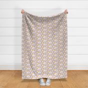 Winter Nap Time- Arctic Animals- Winter Sunshine- Polar Bear- Seal- Snow Owl- Narwal- Nursery Wallpaper- Kids Bedding- Mauve- Pink- Gold- Wallpaper Small