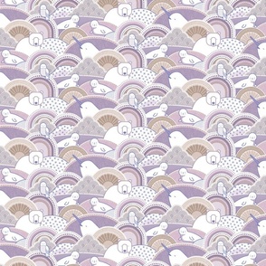 Winter Nap Time- Arctic Animals- Winter Sunshine- Polar Bear- Seal- Snow Owl- Narwal- Nursery Wallpaper- Kids Bedding- Purple- Violet- Lavender Wallpaper Small