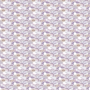 Winter Nap Time- Arctic Animals- Winter Sunshine- Polar Bear- Seal- Snow Owl- Narwal- Nursery Wallpaper- Kids Bedding- Purple- Violet- Lavender Wallpaper sMini