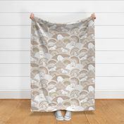 Winter Nap Time- Arctic Animals- Winter Sunshine- Polar Bear- Seal- Snow Owl- Narwal- Nursery Wallpaper- Kids Bedding- Soft Earth Tones- Beige- Taupe- Pastel Neutral- Extra Large
