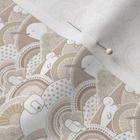 Winter Nap Time- Arctic Animals- Winter Sunshine- Polar Bear- Seal- Snow Owl- Narwal- Nursery Wallpaper- Kids Bedding- Soft Earth Tones- Beige- Taupe- Pastel Neutral- sMini