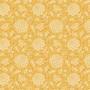 dahlia garden-arts and craft-old gold yellow-small scale