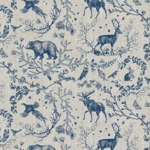 Winter Woodland Toile (navy) SML 