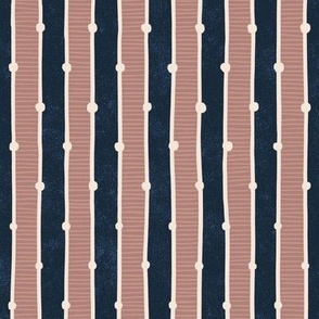 Ladder Stripes - Navy and Pink - Fresh Coastal Collection