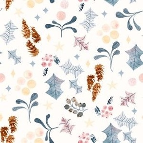 Watercolor Floral Winter Pattern 3