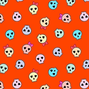 Cute Skulls - orange