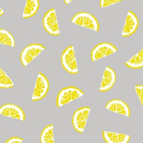 Lemon slices on grey background 21"