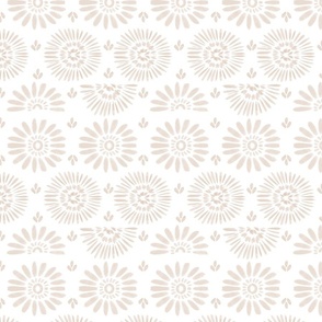 Bohemian floral design in Desert Sand Brown and snow white
