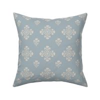 Damask Decorative blossoms in baby blue and Beige tones