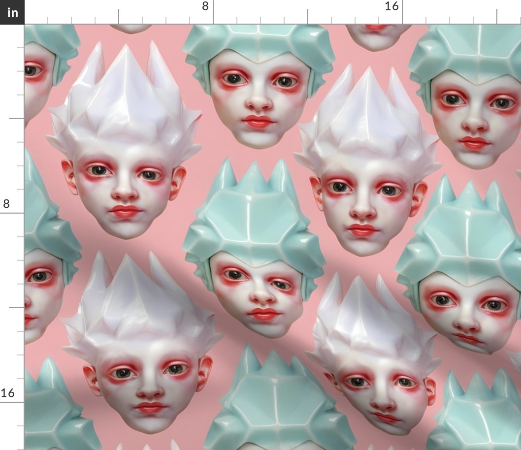 Geometric Porcelain Doll Heads