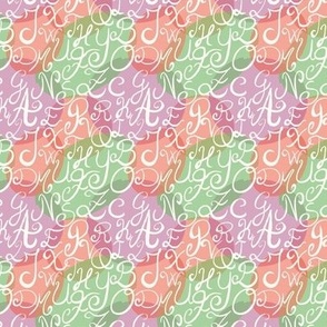Lettering fabric with coloured background, mini 3 inches