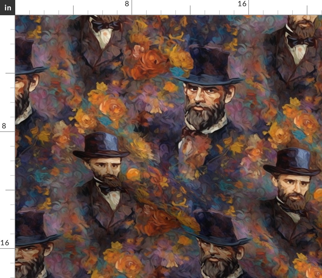 victorian portrait of president abe lincoln inspired by claude monet