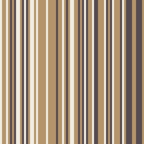 skinny varied vertical stripes - creamy white_ lion gold_ purple brown - simple