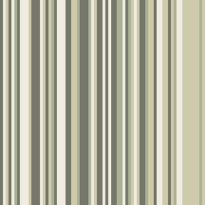 skinny varied vertical stripes - creamy white_ light sage green_ limed ash_ thistle green - simple