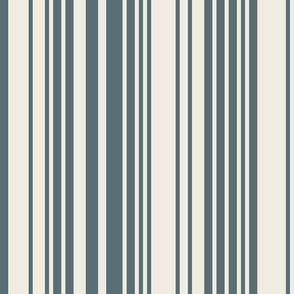 skinny varied vertical stripes - creamy white_ marble blue - simple