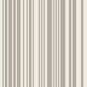 skinny varied vertical stripes - cloudy silver taupe_ creamy white - simple
