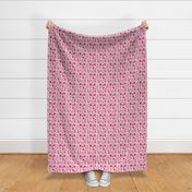Small-Medium Scale Happy Fucking Holidays Sarcastic Sweary Christmas Floral on Pink
