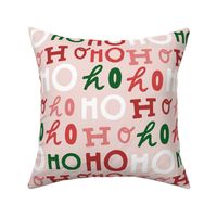 Large / Ho Ho Ho in Red, Pink and Green