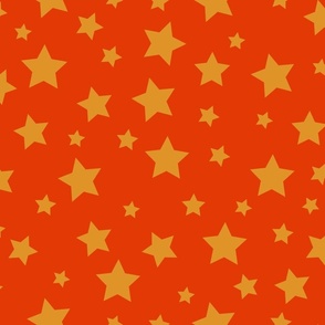 Gold Stars on Red