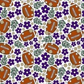 Small Scale Team Spirit Football Floral in JMU James Madison University Colors Regal Purple and Gold