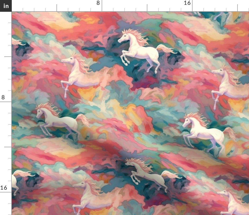 unicorn dreamscape inspired by claude monet