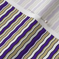 Small Scale Team Spirit Football Wavy Stripes in JMU James Madison University Colors Regal Purple and Gold