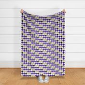 Large Scale Team Spirit Football Houndstooth in JMU James Madison University Colors Regal Purple and Gold