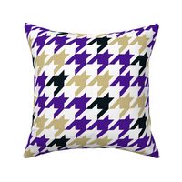 Large Scale Team Spirit Football Houndstooth in JMU James Madison University Colors Regal Purple and Gold