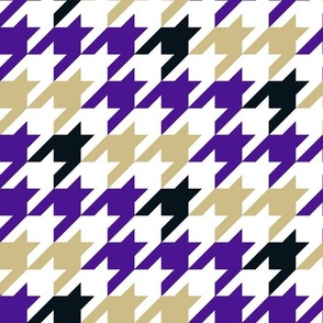 Large Scale Team Spirit Football Houndstooth in JMU James Madison University Colors Regal Purple and Gold