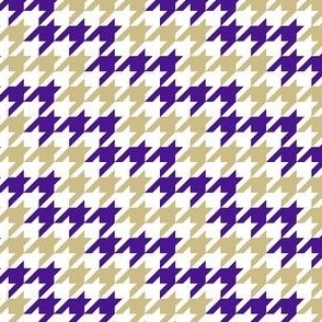 Small Scale Team Spirit Football Houndstooth in JMU James Madison University Colors Regal Purple and Gold
