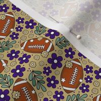 Small Scale Team Spirit Football Floral in JMU James Madison University Colors Regal Purple and Gold
