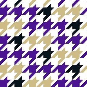 Medium Scale Team Spirit Football Houndstooth in JMU James Madison University Colors Regal Purple and Gold