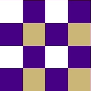 Medium Scale Team Spirit Football Bold Checkerboard in JMU James Madison University Colors Regal Purple and Gold