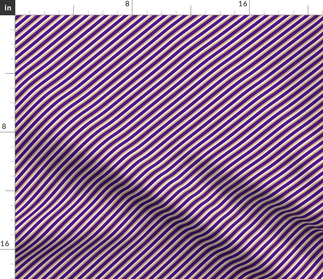 Bigger Scale Team Spirit Diagonal Stripes in JMU James Madison University Colors Regal Purple and Gold
