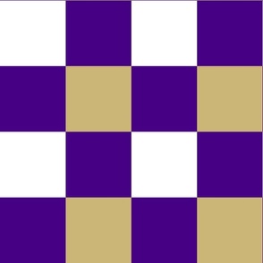 Large Scale Team Spirit Football Bold Checkerboard in JMU James Madison University Colors Regal Purple and Gold