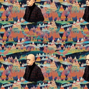 mountain climber and magician aleister crowley inspired by georges seurat
