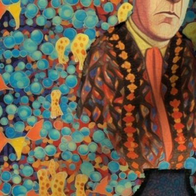 Magician and wizard aleister crowley inspired by georges seurat