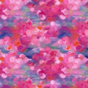 hot pink love impressionism style inspired by claude monet